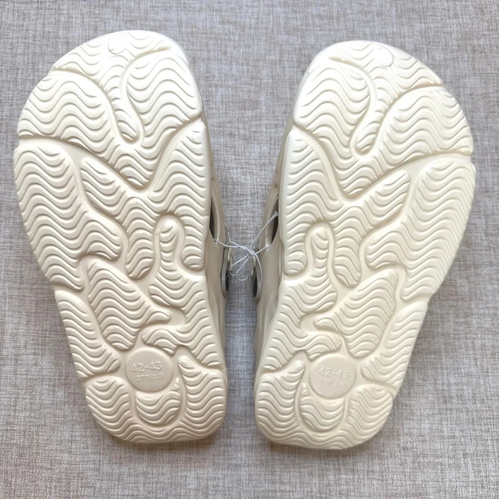 Beige Platform Clogs Bone Strap Devil Charms Marbled Footbed Mens 9-9.5